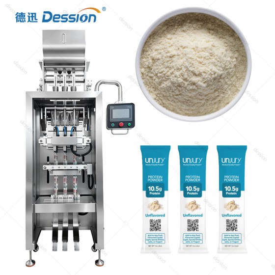 High-Speed Multilane Stickpack Machine for Whey and Collagen Protein Powder